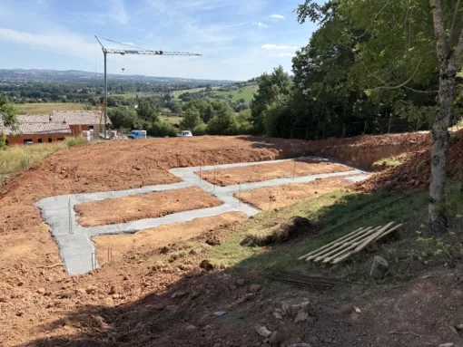 Terrassement de plateforme pour maison individuelle à Puygouzon, Albi, Martins Terrassement